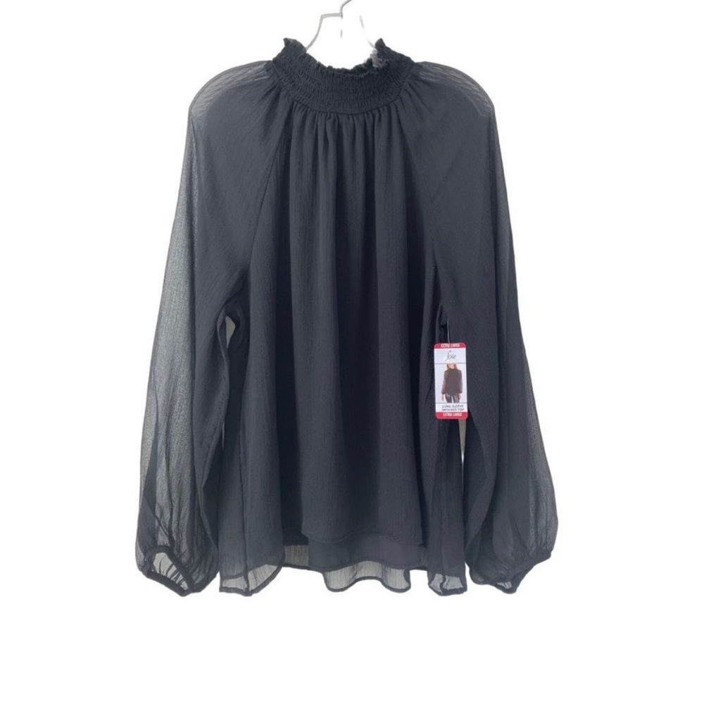XS, NWT Joie black, long sleeve sheer, elegant blouse